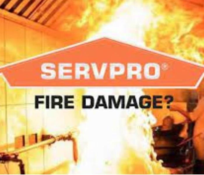 Servpro fire damage signage